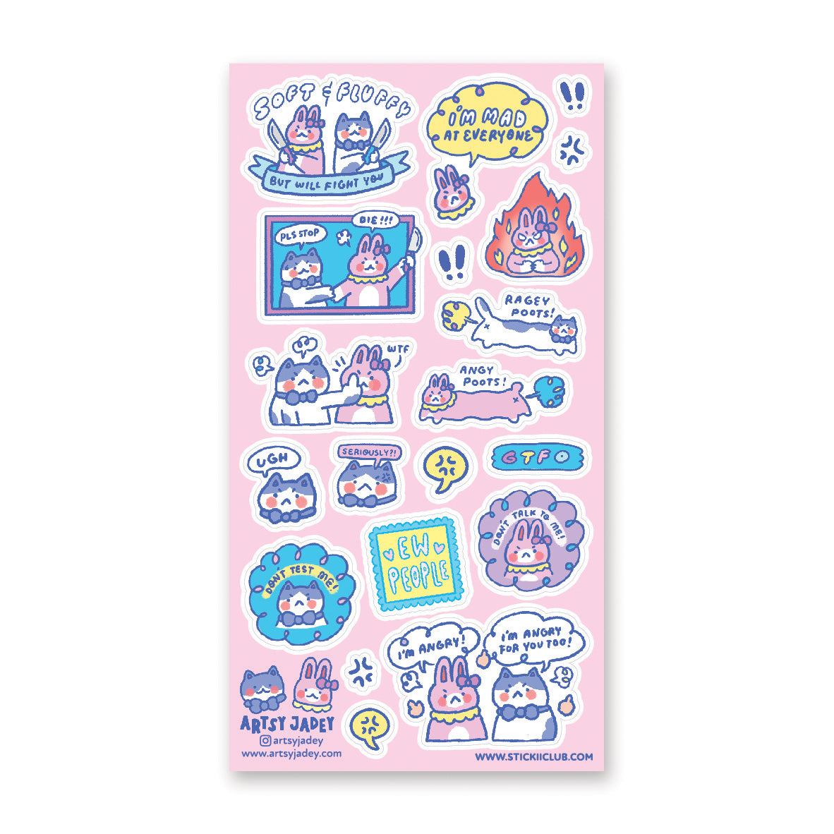 STICKII Sticker Sheet - Rage Besties