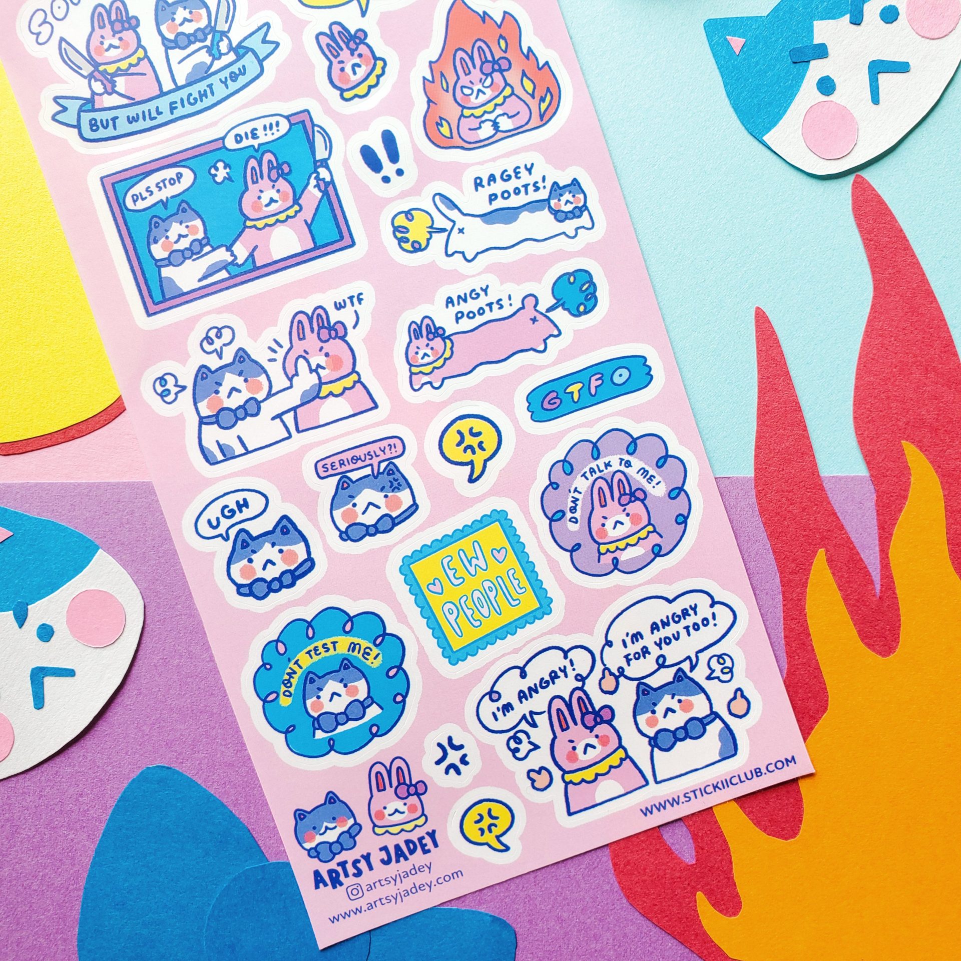 STICKII Sticker Sheet - Rage Besties