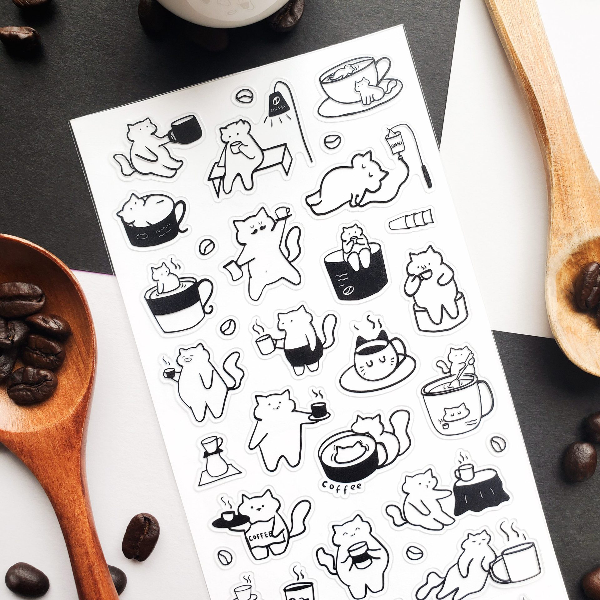 STICKII Sticker Sheet - Caffeine Cats 2