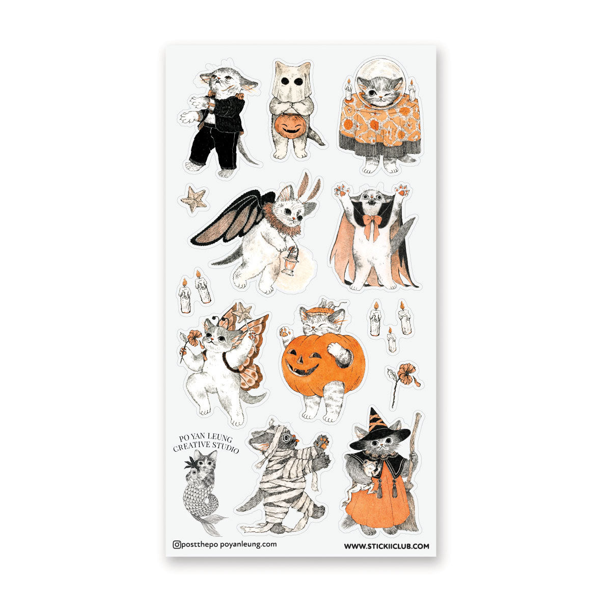 STICKII Sticker Sheet - Costume Party Cats