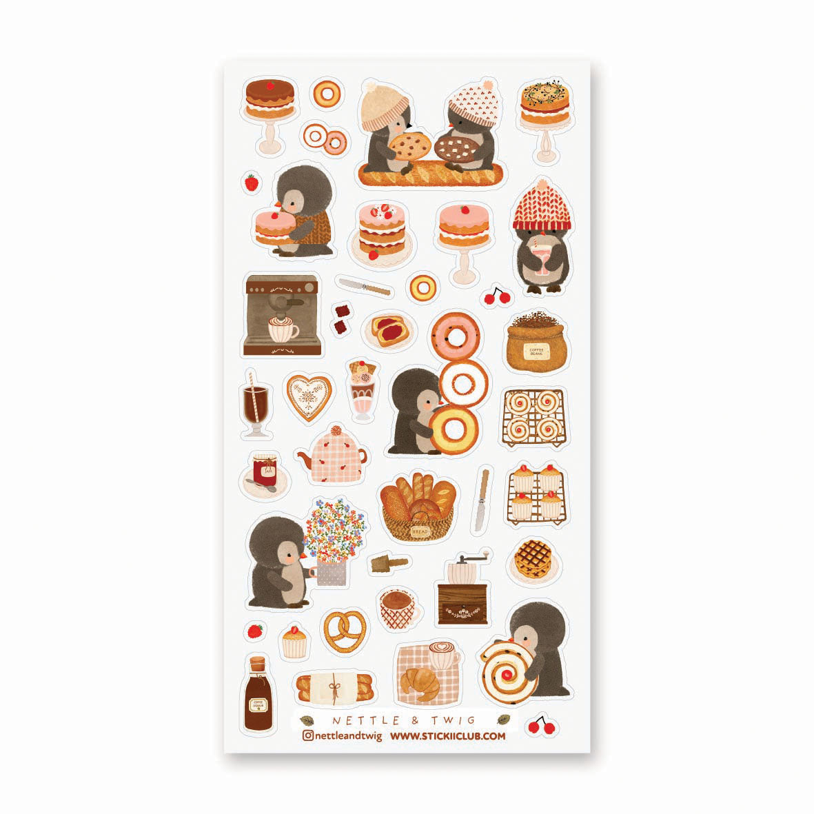 STICKII Sticker Sheet - Penguin Cafe