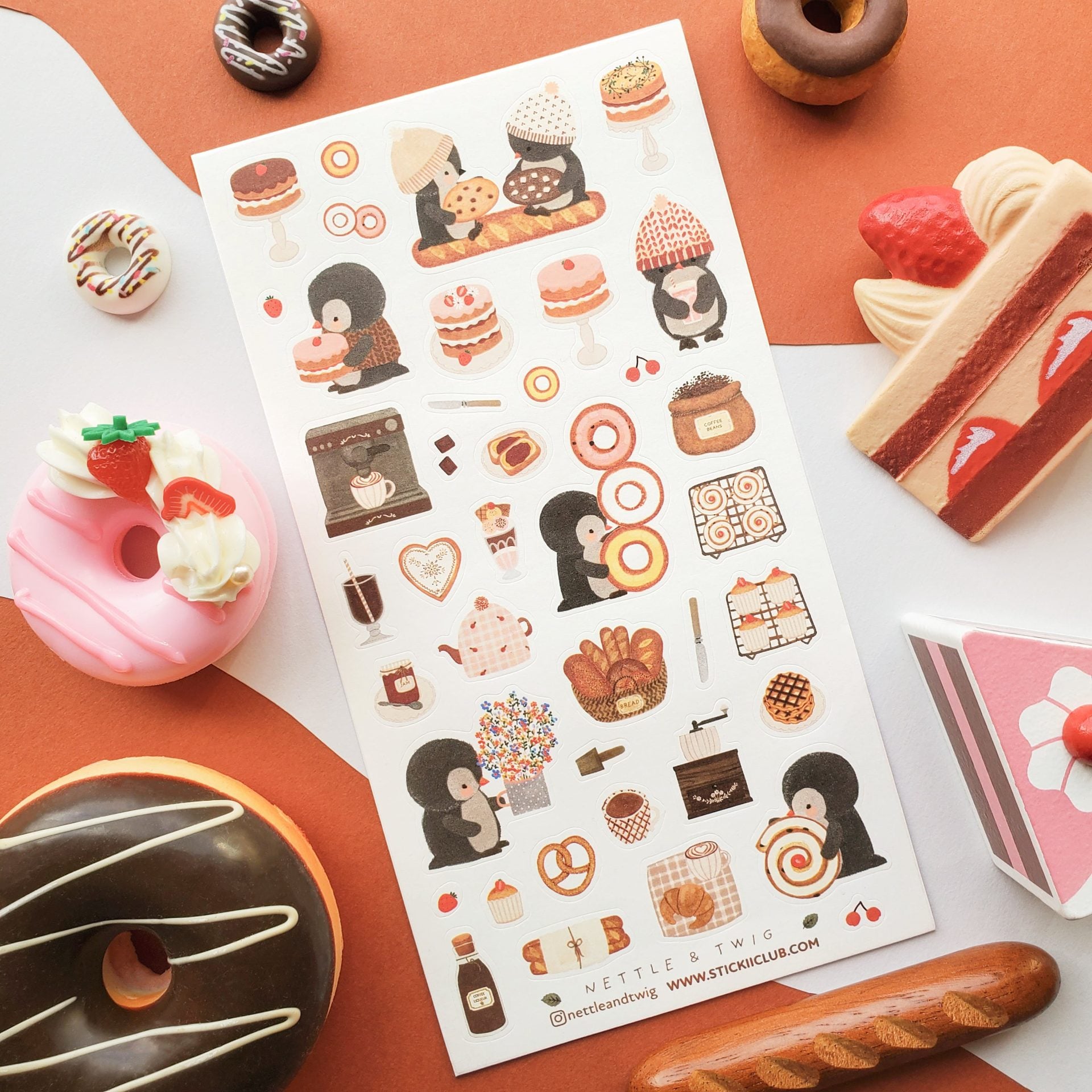 STICKII Sticker Sheet - Penguin Cafe