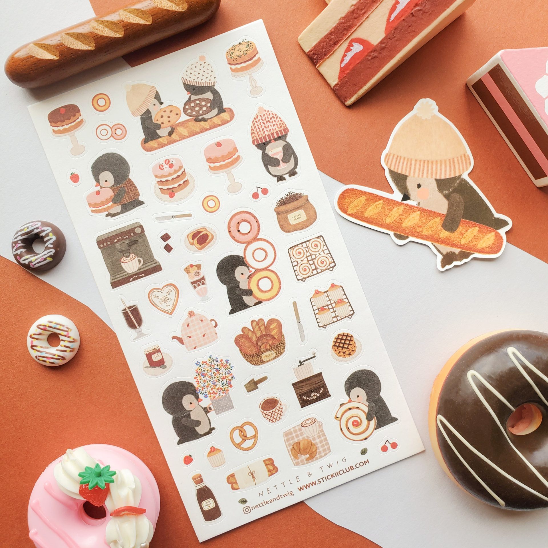 STICKII Sticker Sheet - Penguin Cafe