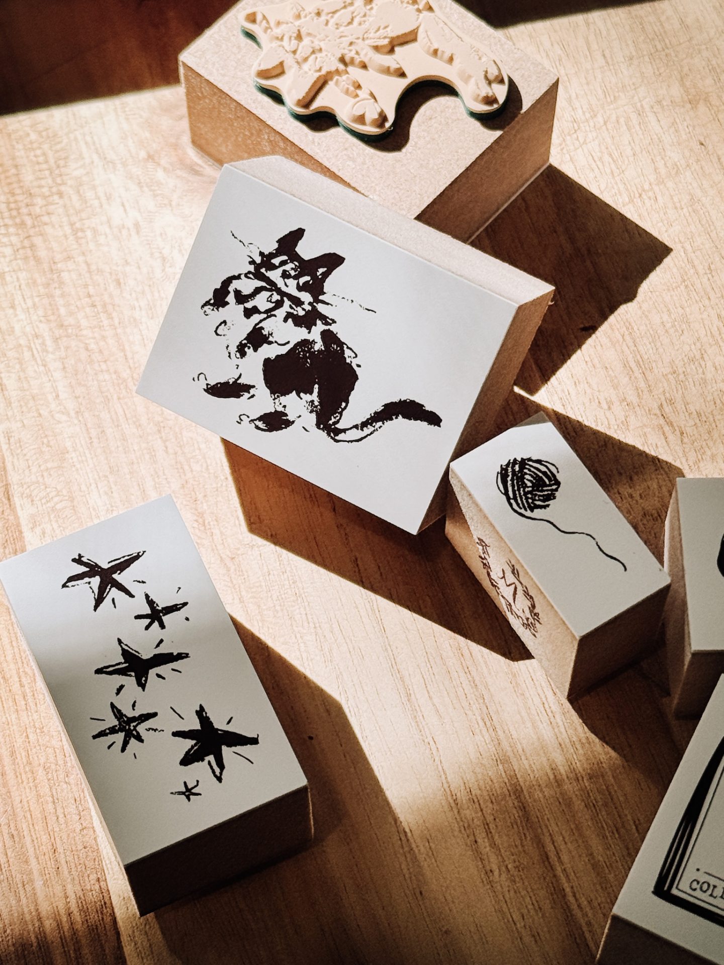 Meow Illustration Shooting Star Rubber Stamp