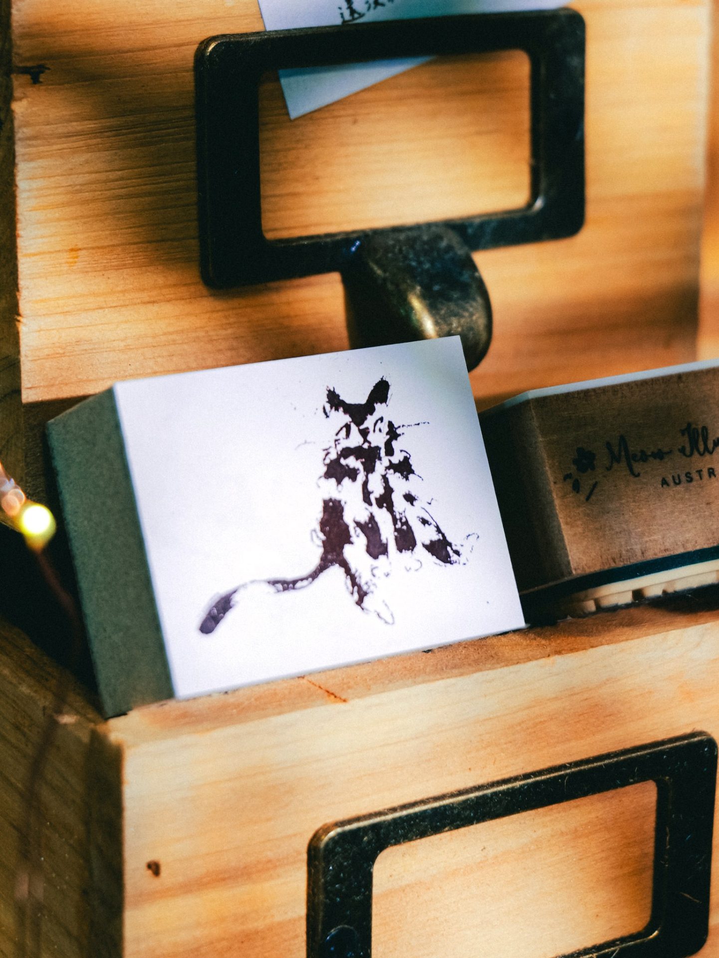 Meow Illustration Daydreaming Rubber Stamp