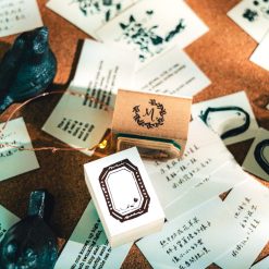 Meow Illustration Tulip Octagonal Rubber Stamp - Collector Mr.M Series