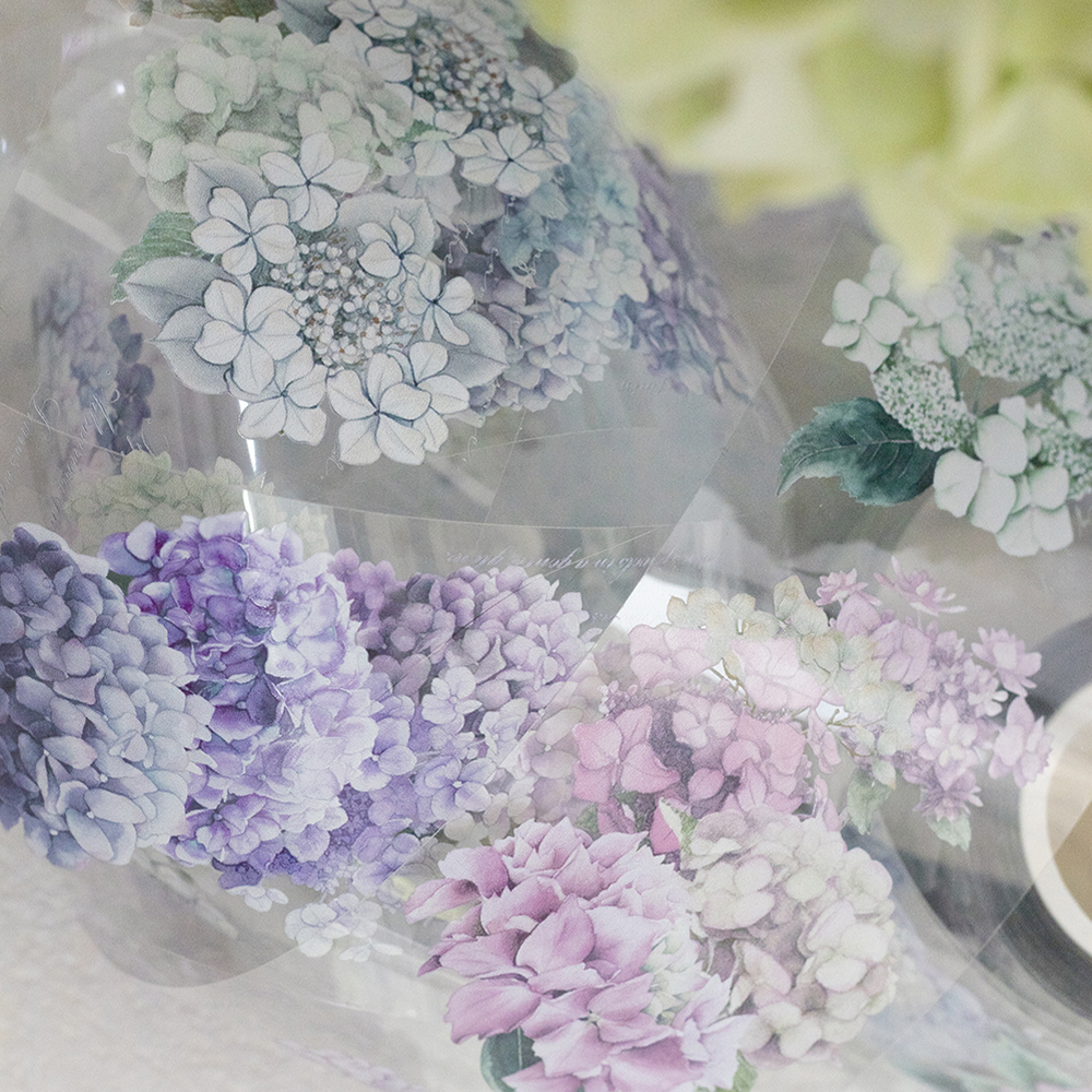 Loidesign Glossy PET Tape - Rain Colour Hydrangeas