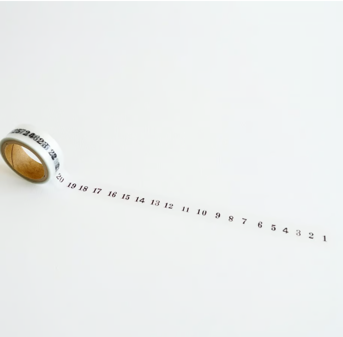 Yohaku Clear Masking Tape - Calendar