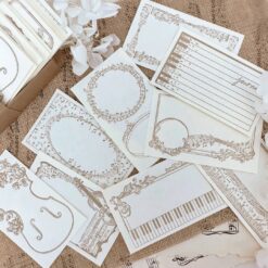 Journal Pages Letterpress Label Sticker Set - Music Note