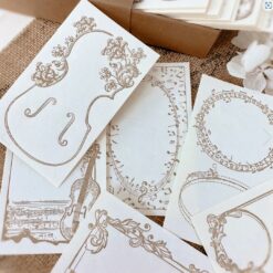 Journal Pages Letterpress Label Sticker Set - Music Note