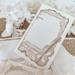 Journal Pages Letterpress Label Sticker Set - Music Note