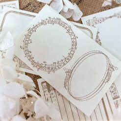 Journal Pages Letterpress Label Sticker Set - Music Note