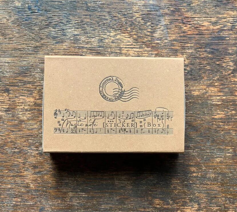 Journal Pages Letterpress Label Sticker Set - Music Note
