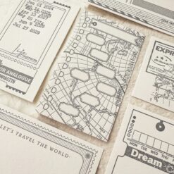 Journal Pages Letterpress Notecards Set - Let’s Travel