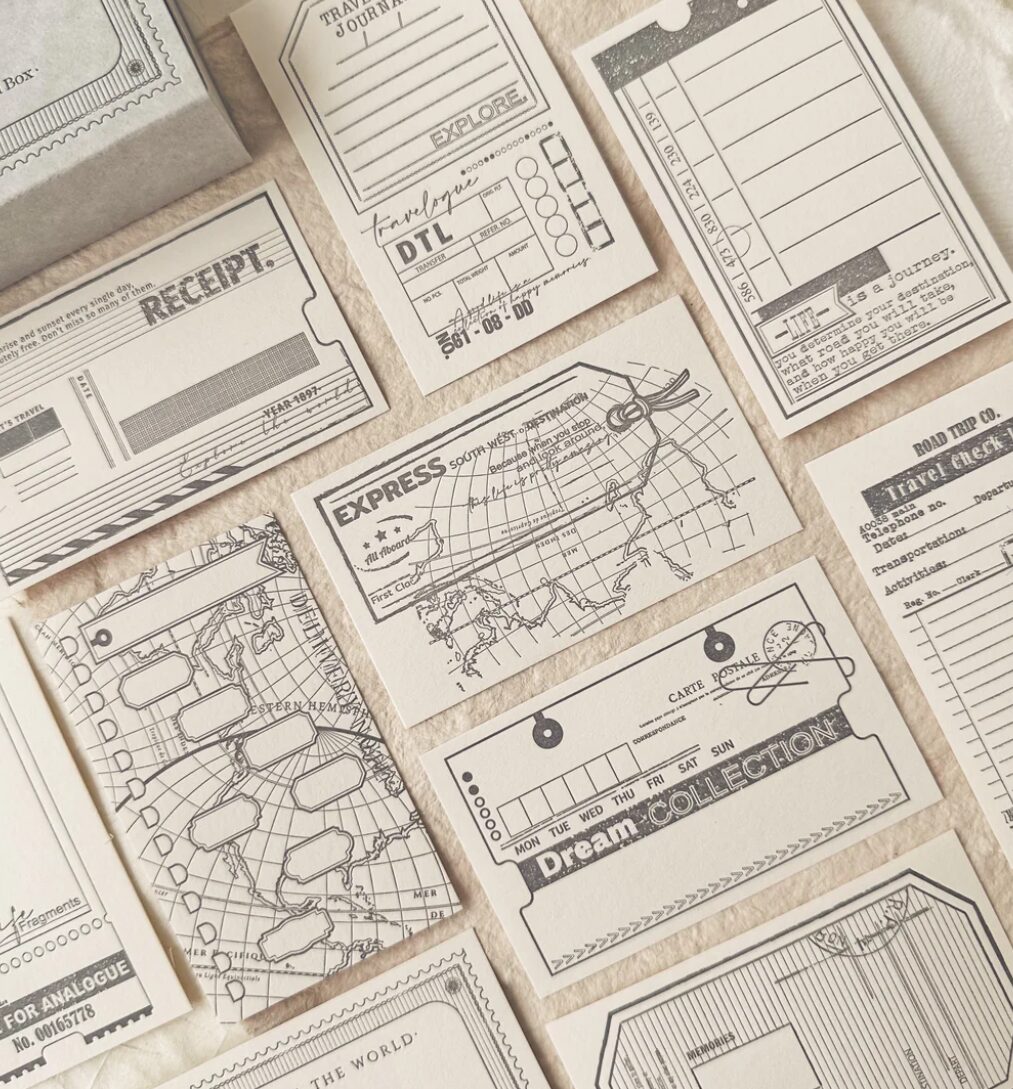 Journal Pages Letterpress Notecards Set - Let’s Travel