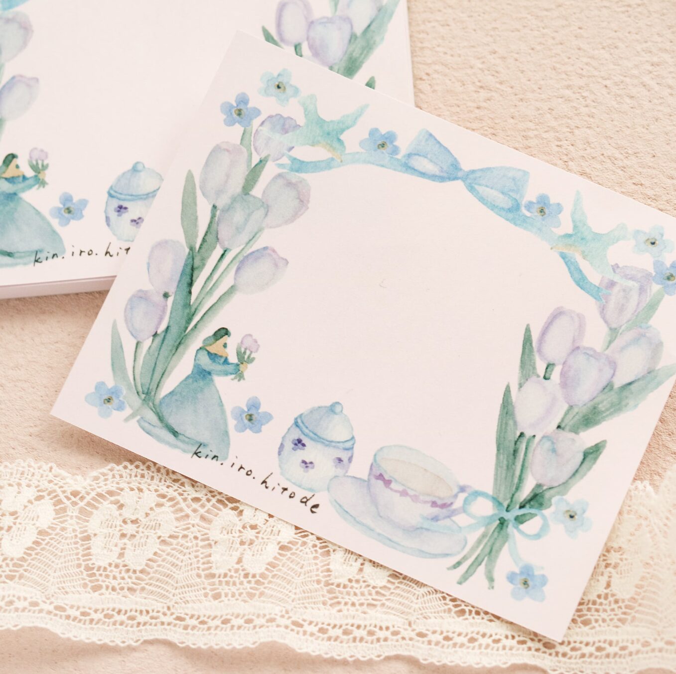 Kin.Iro.Hitode Notepad - Tea and Tulips