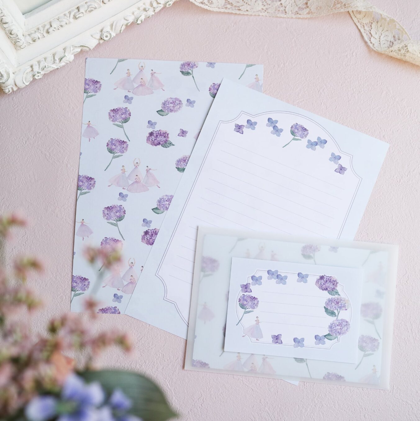 Kin.Iro.Hitode Letter Set - Ballet Dancers & Hyrdrangeas