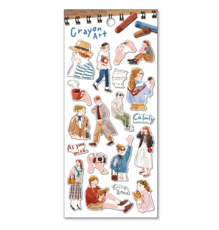 Mind Wave Crayon Art Stickers (6 designs)
