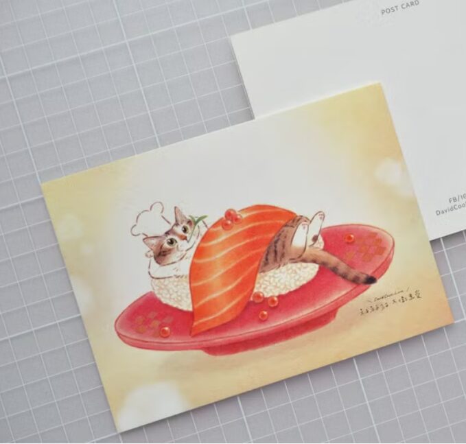 Davidcookslove Postcard - Sushi