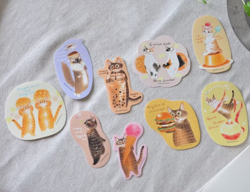Davidcookslove Vinyl Stickers - Cats & Food Set 2