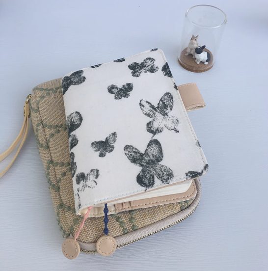 Hobonichi-Style A6 Notebook Cover - White Butterflies - Image 2