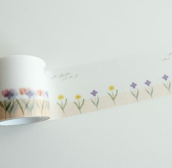 Yohaku Tracing Paper Sticky Notes Roll - Garden