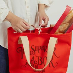 The Superior Labor Canvas Market Bag With Natural Leather