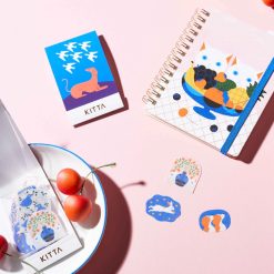 KITTA Hitotoki Notebook Passport Size - Cats & Fruit