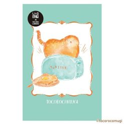 Furukawa Paper Die-Cut Postcard - Cat Toast