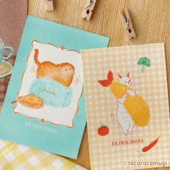 Furukawa Paper Die-Cut Postcard - Cat Toast