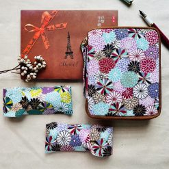 Kyoku Haku Dahlia Double Opening Zipped 10-Pen Case