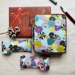 Kyoku Haku Dahlia Double Opening Zipped 10-Pen Case