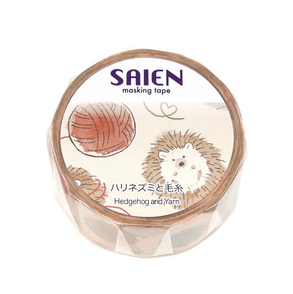 Saien Washi Tape - Hedgehog & Yarn