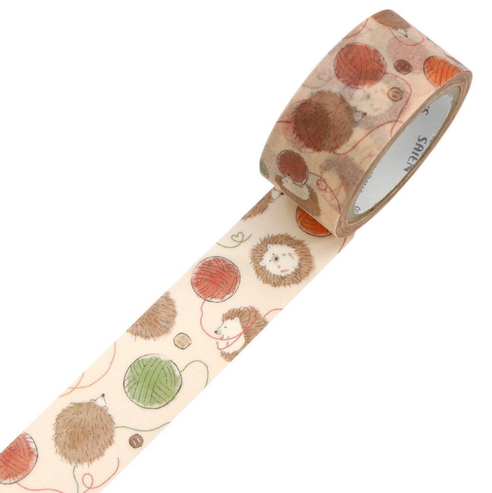Saien Washi Tape - Hedgehog & Yarn