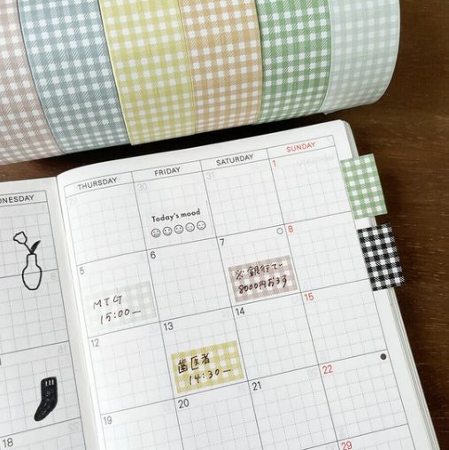 Stamp Marché Label Sticker Roll - Gingham Check