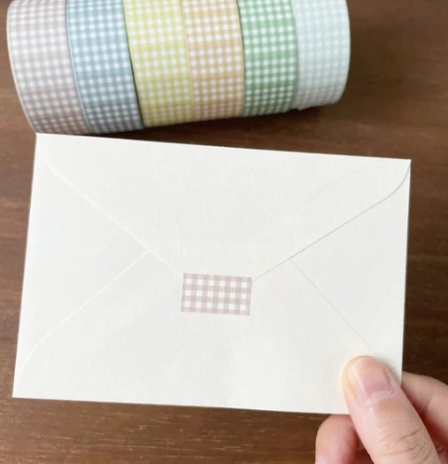 Stamp Marché Label Sticker Roll - Gingham Check