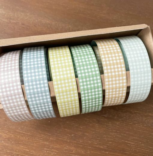 Stamp Marché Label Sticker Roll - Gingham Check