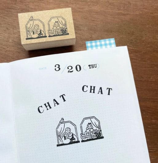 Stamp Marché Rubber Stamp - Window Chat