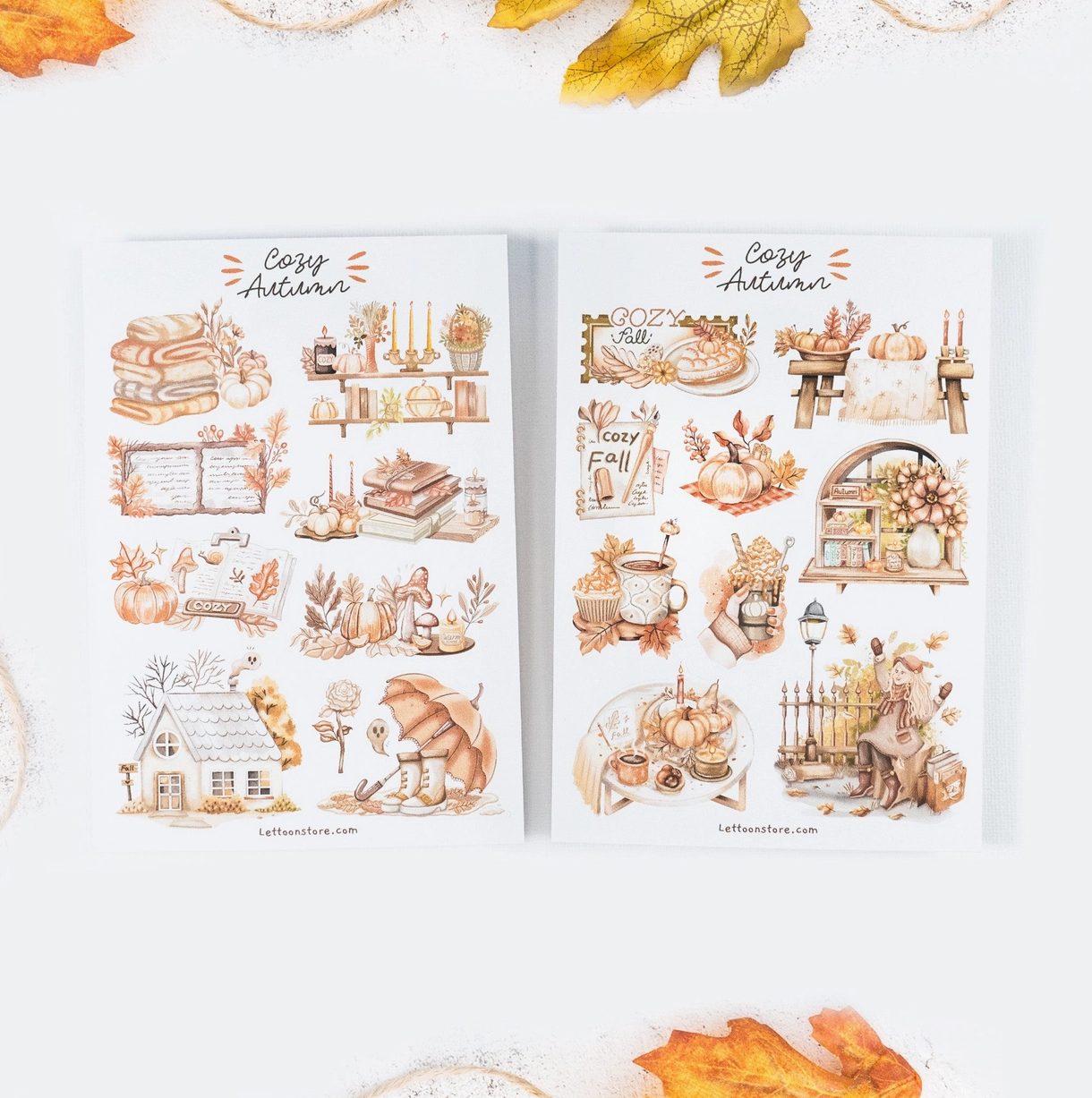 Lettoon Sticker Sheet - Cosy Autumn (2 Versions)