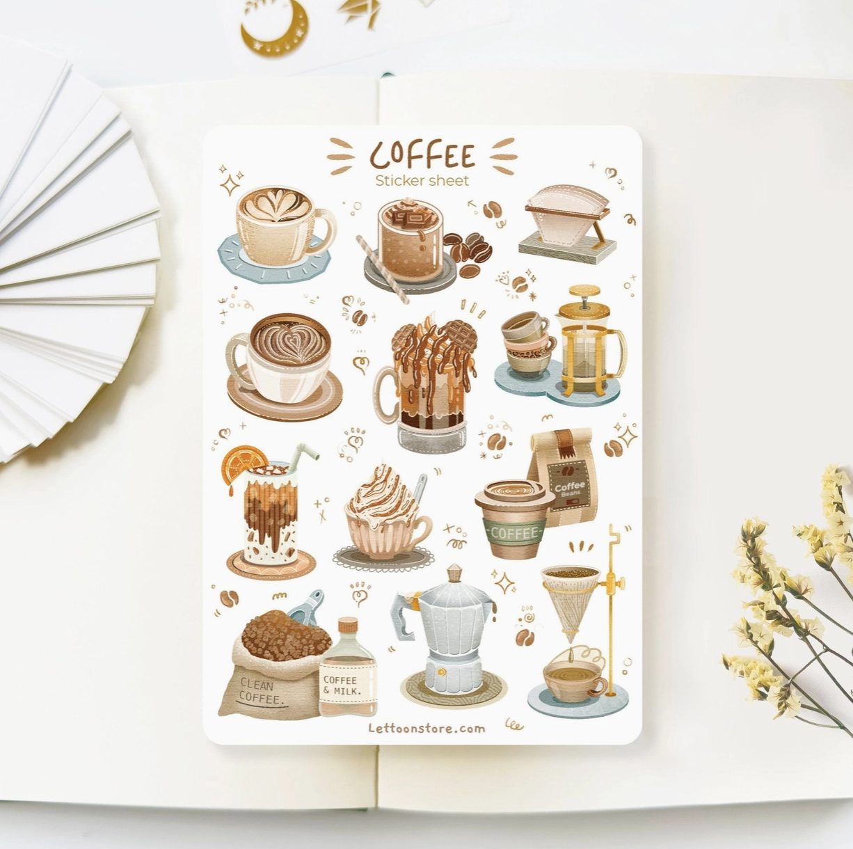 Lettoon Sticker Sheet - Lovely Morning Coffee
