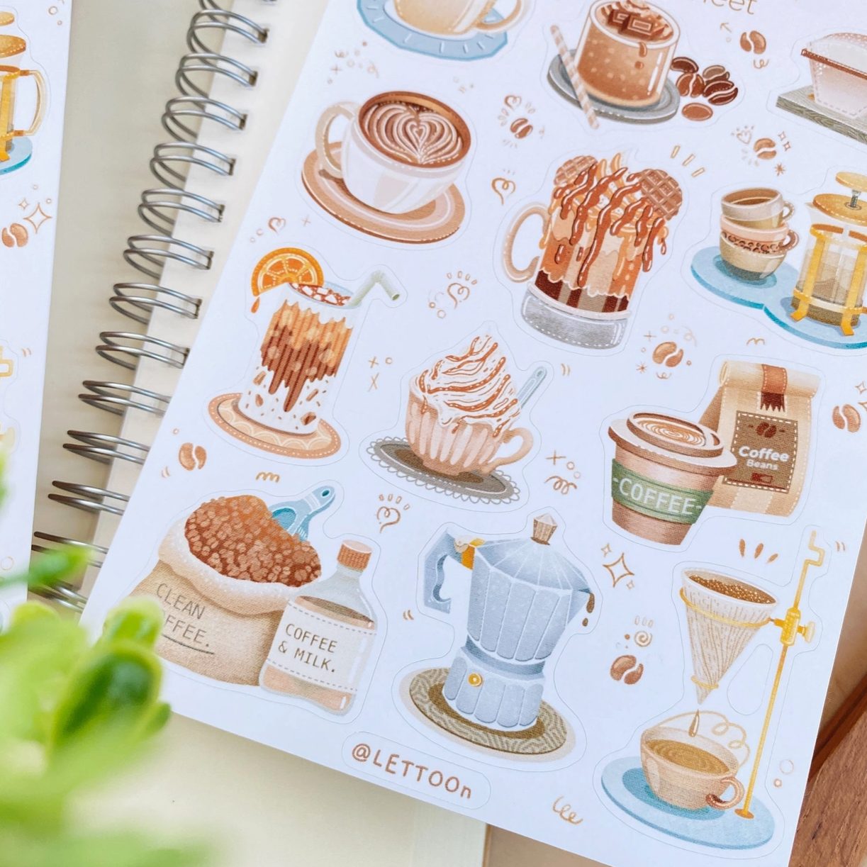 Lettoon Sticker Sheet - Lovely Morning Coffee