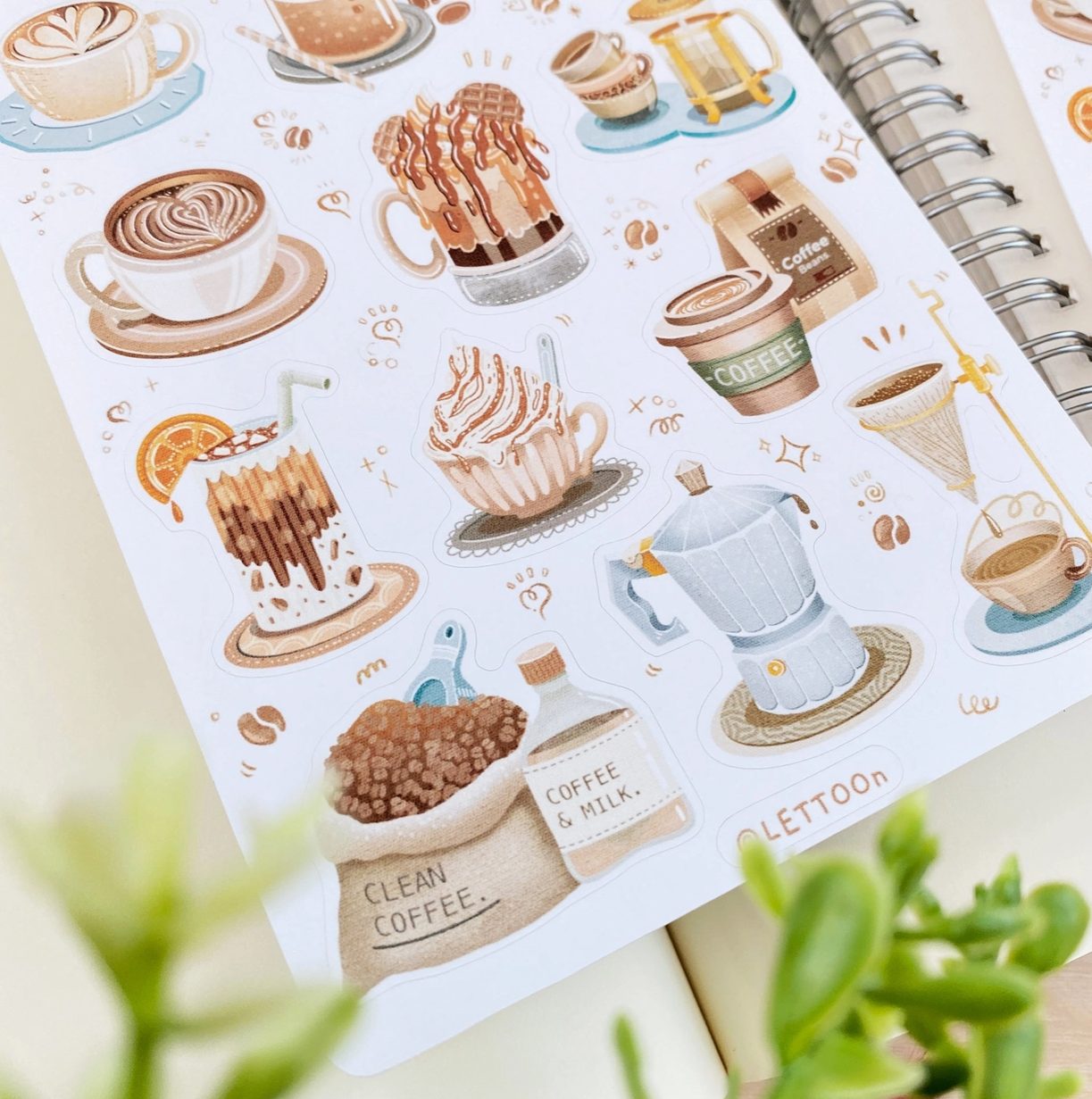 Lettoon Sticker Sheet - Lovely Morning Coffee