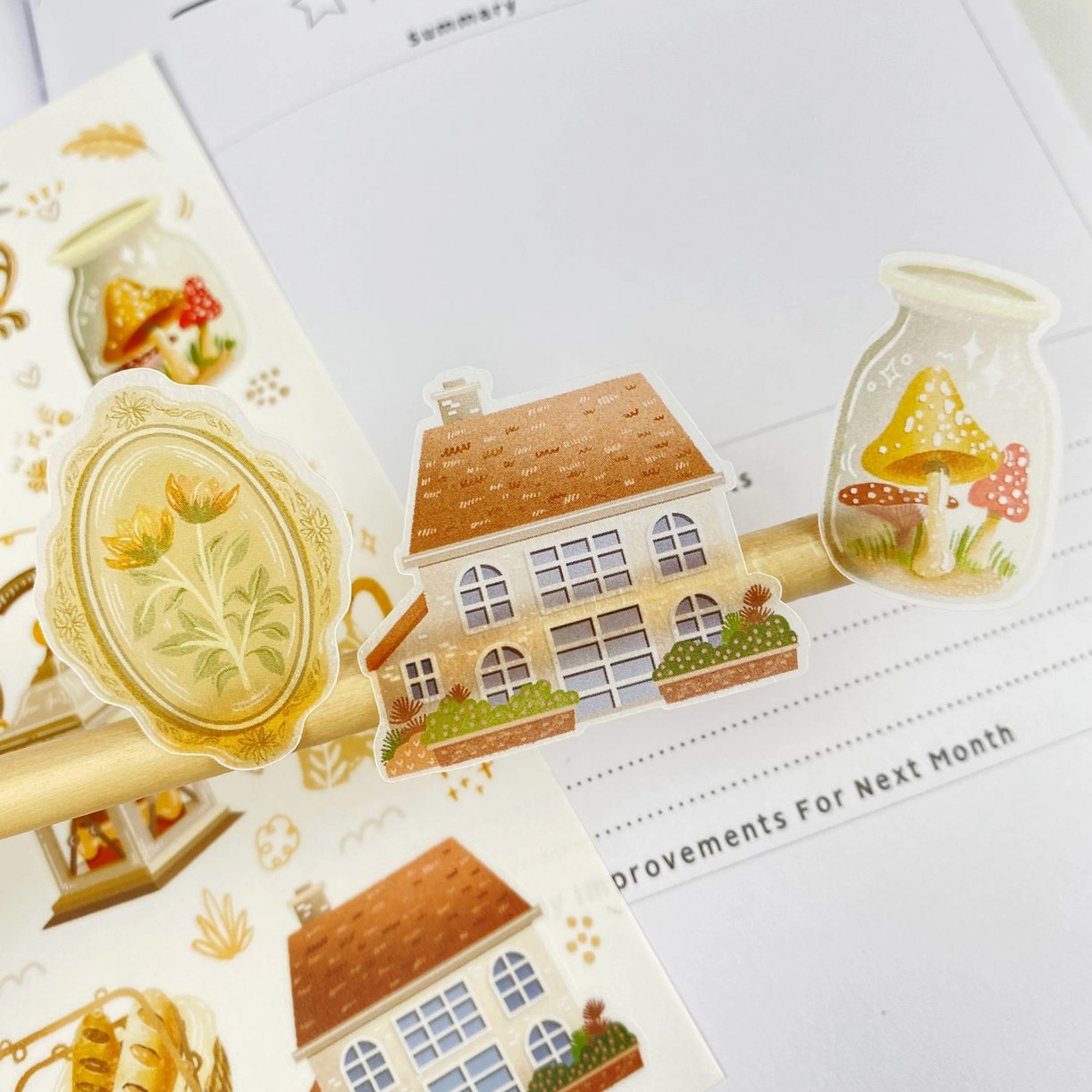 Lettoon Sticker Sheet - Cottagecore