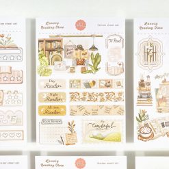 Lettoon Sticker Sheets & Postcard Set - Lovely Reading Time
