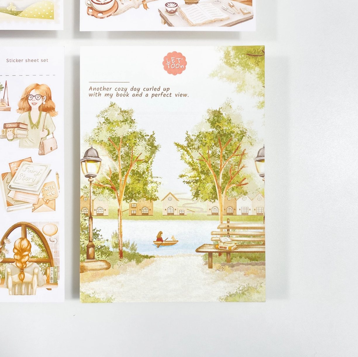 Lettoon Sticker Sheets & Postcard Set - Lovely Reading Time