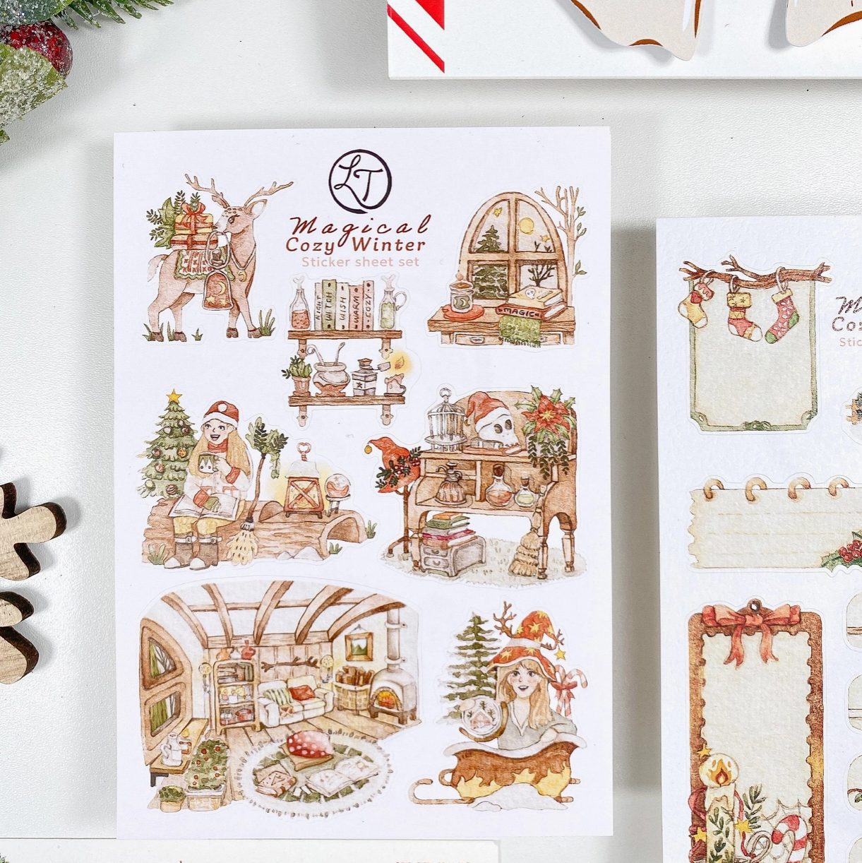 Lettoon Sticker Sheets & Postcard Set - Magical Cosy Winter