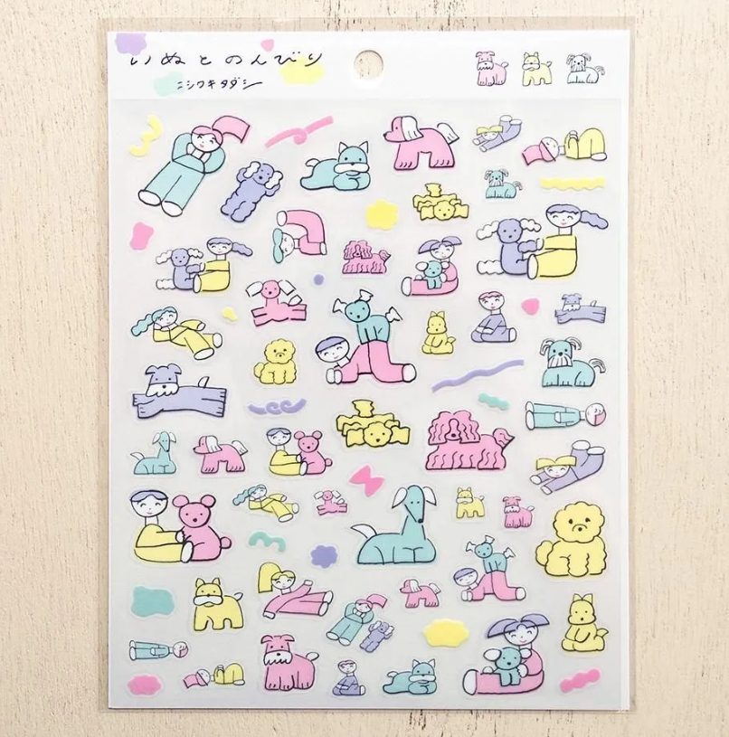 Cozyca Nishiwakitadashi Stickers - Dog Leisure Time