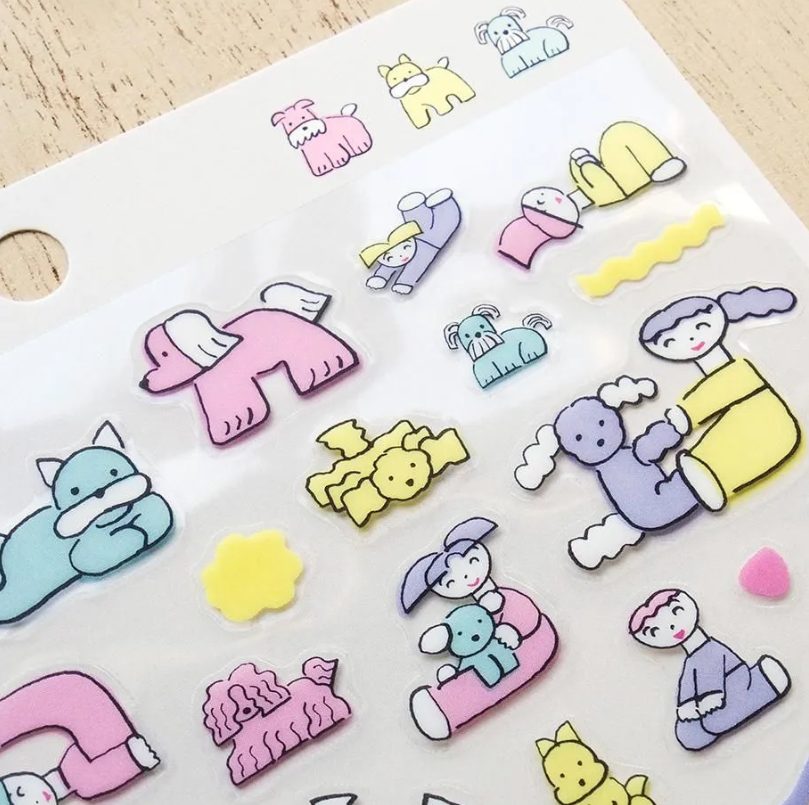 Cozyca Nishiwakitadashi Stickers - Dog Leisure Time