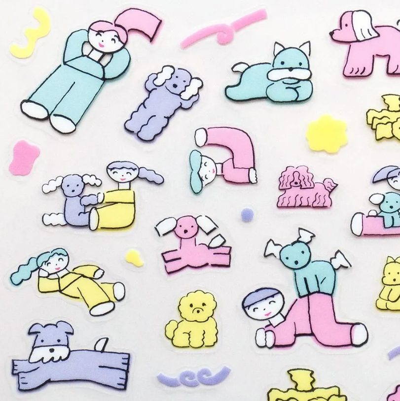 Cozyca Nishiwakitadashi Stickers - Dog Leisure Time