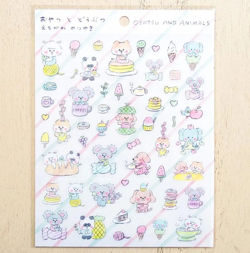 Cozyca Echigawa Noriyuki Stickers - Snacks and Animals